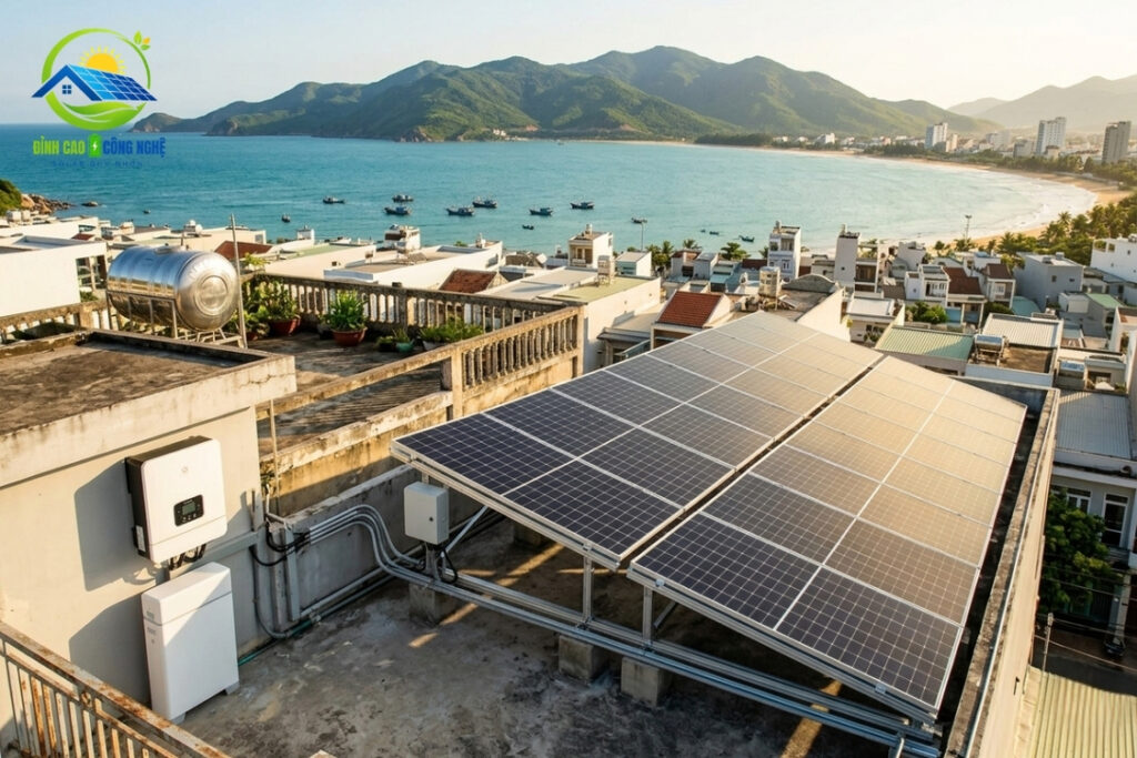 LẮP ĐIỆN MẶT TRỜI ÁP MÁI QUY NHƠN CHO GIA ĐÌNH