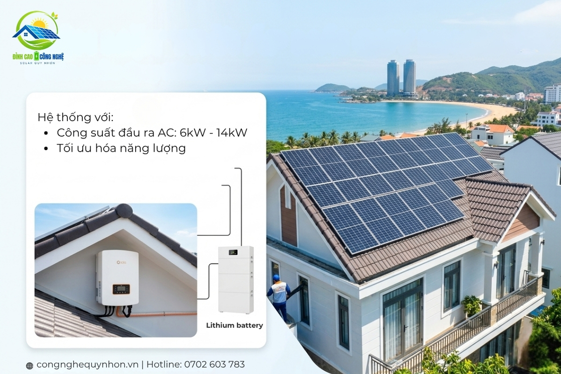 Biến tần Solis Hybrid 6kW – 14kW lắp điện mặt trời áp mái Quy Nhơn”