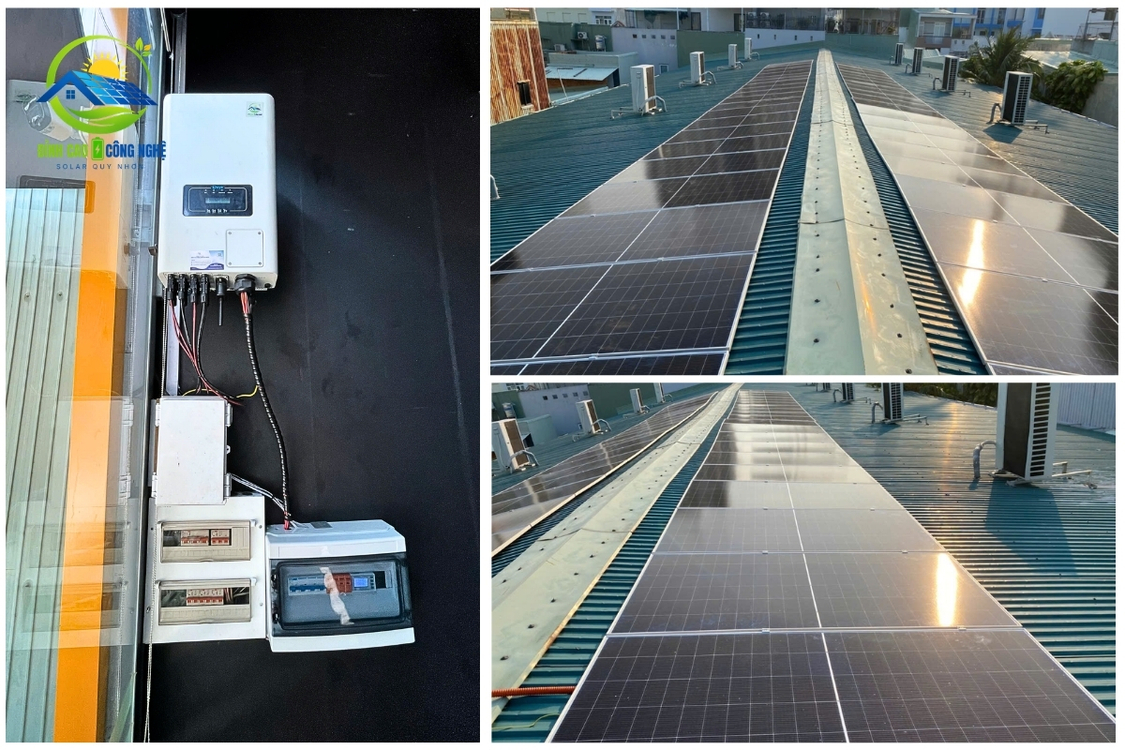 Hệ thống điện năng lượng mặt trời 25kwp bao gồm 41 tấm hestia 610 - 1 inventer Deye bam tai 30kw 3 pha