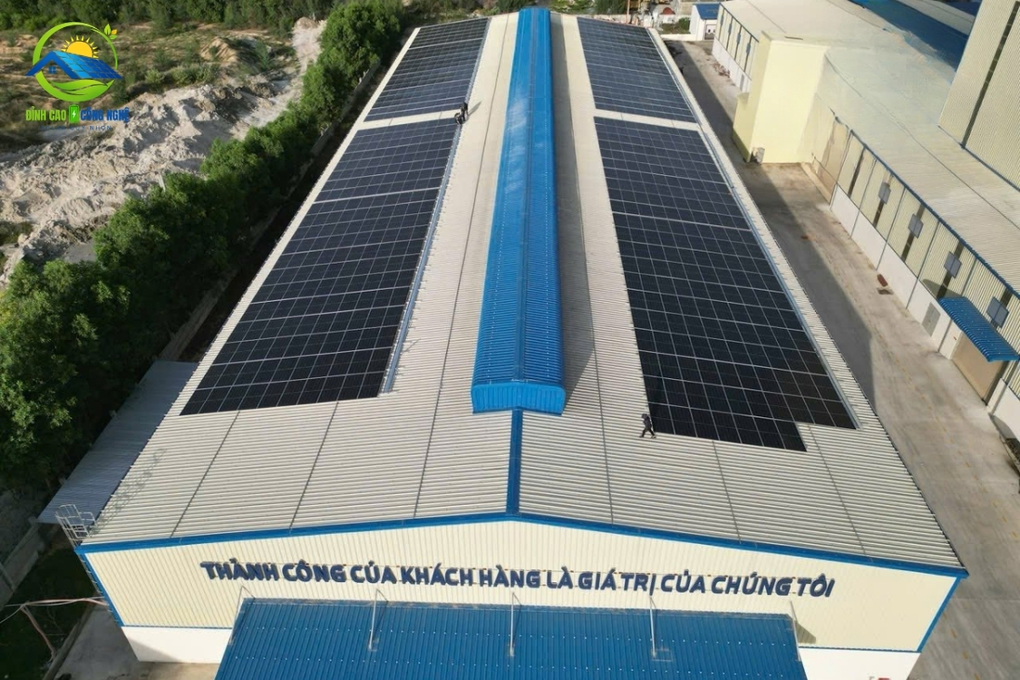 lắp đặt hệ thống điện năng lượng mặt trời nhà xưởng bình đình