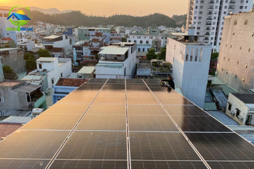 Tiết kiệm 6 triệu tiền điện/tháng với hệ thống điiện năng lượng mặt trời 14.6kwp cho dãy nhà trọ Quy Nhơn