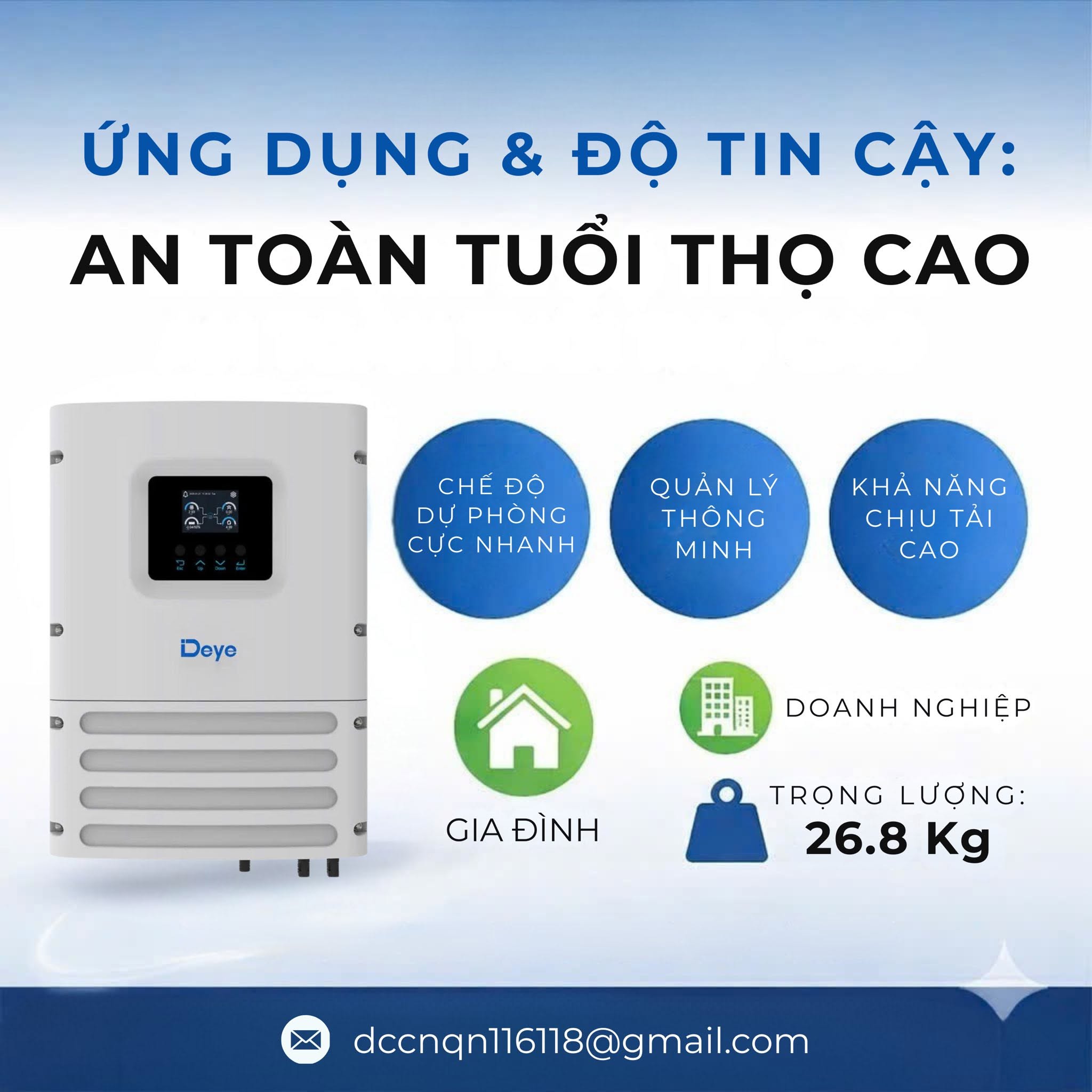 ứng dụng Biến tần Off-Grid Deye 6kW