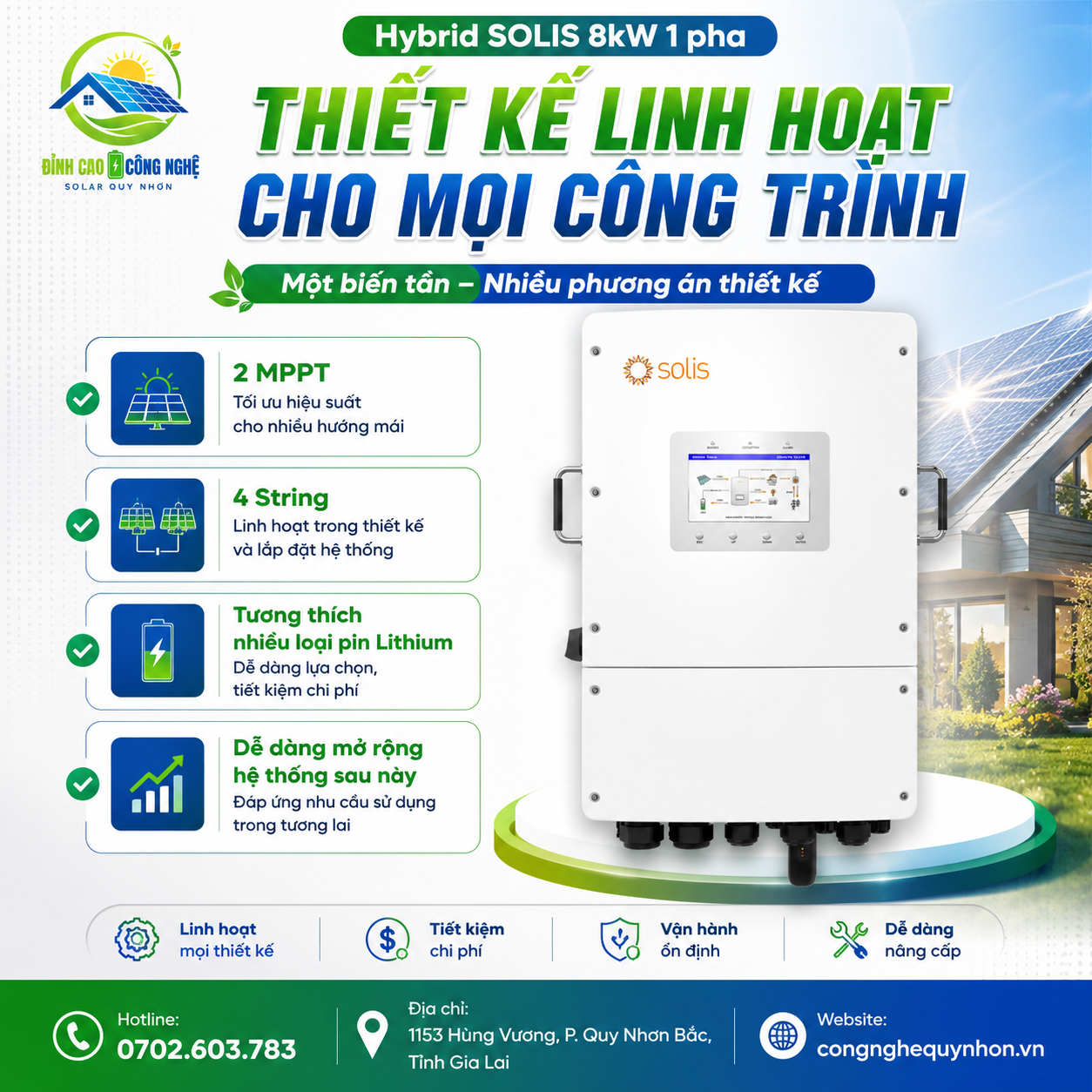 Hybrid Solis 8kW 1 pha có những nâng cấp gì