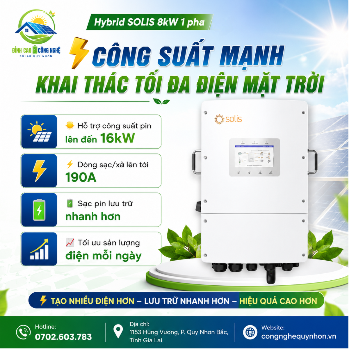 Ưu điểm của Inverter Hybrid Solis 8kW 1 pha