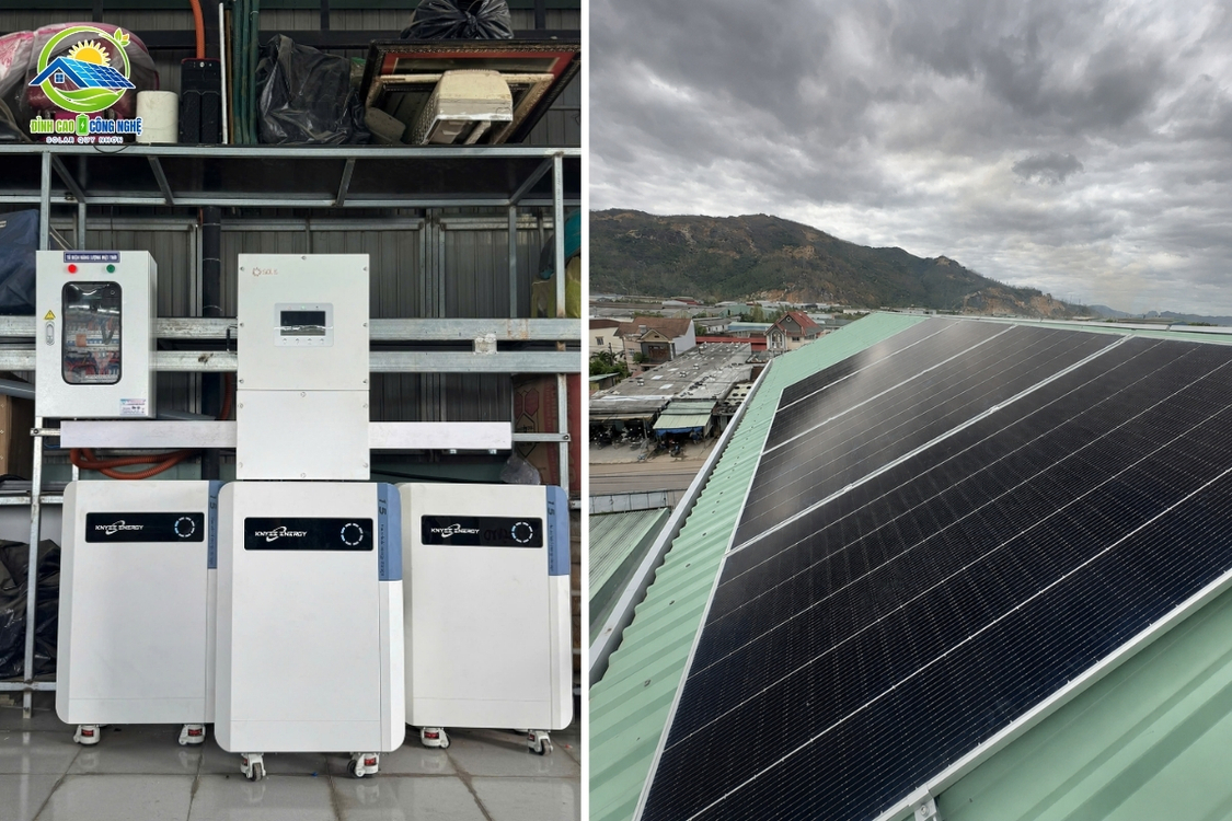 Hệ thống sử dụng 40 tấm pin tcl 620w, 1biến tần Solis 18kw 1 pha,3 pin lưu trữ knyee 15.36kw