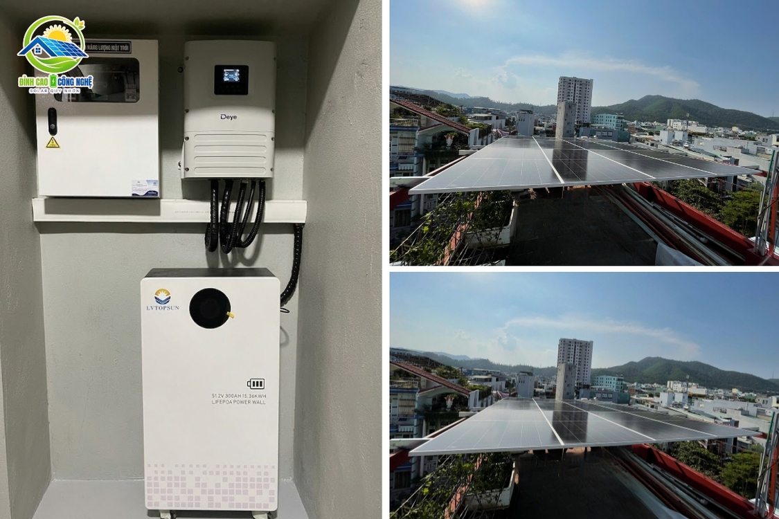 Cấu hình hệ thống điện mặt trời 7.3kwp cho dãy nhà trọ tại Quy Nhơn