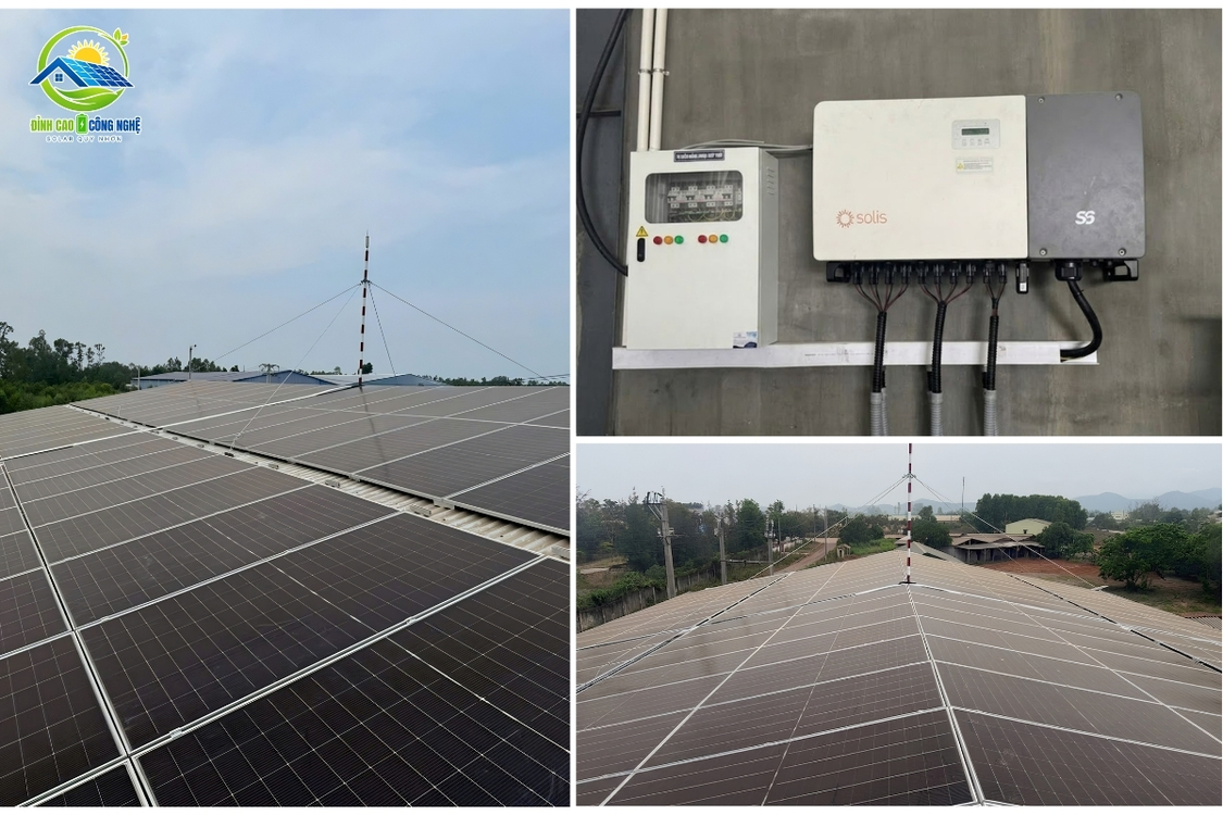 Hệ thống sử dụng 180 tấm pin TCL 625W và 1 biến tần Solis 110kw