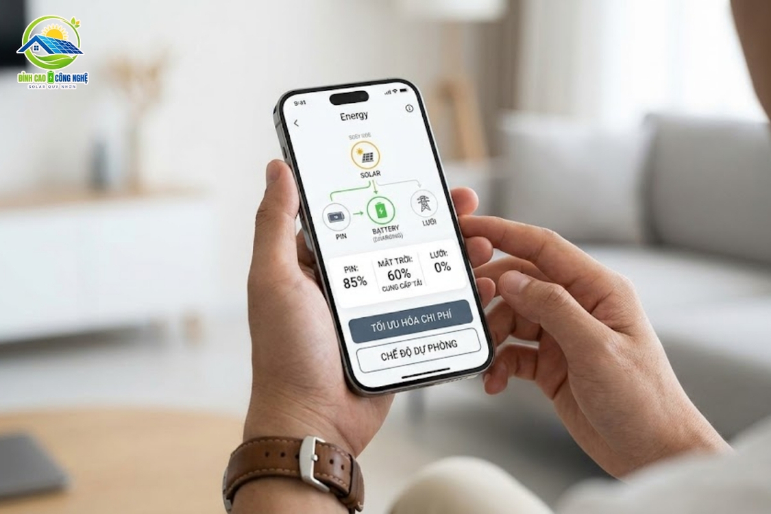 Lắp điện mặt trời hybrid - tối ưu chi phí điện hàng tháng, quản lý thông minh qua app di động
