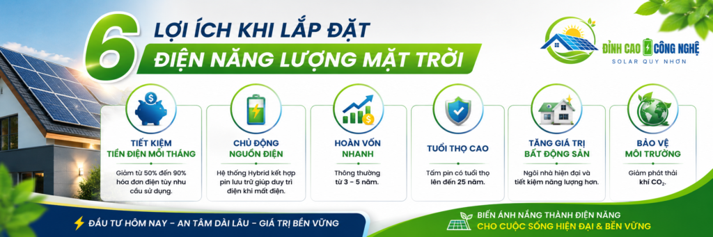 6 lợi ích khi lắp điện năng lượng mặt trời