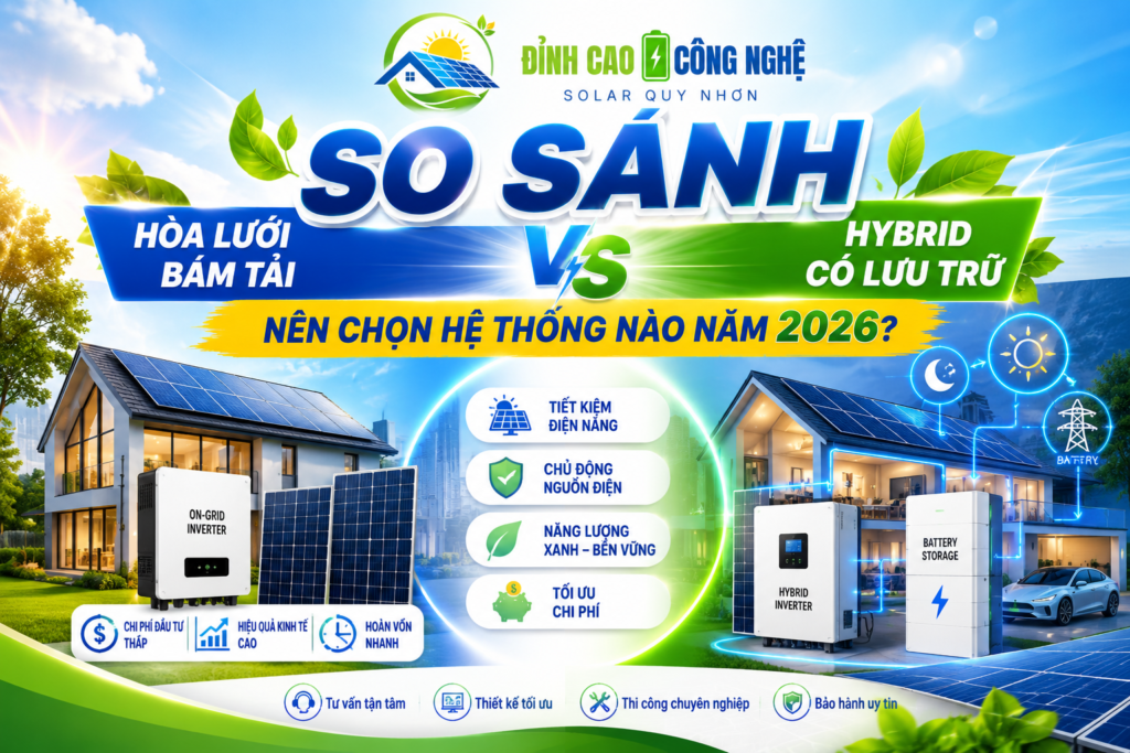 so sánh hòa lưới bám tải và hybird có gì khác biệt