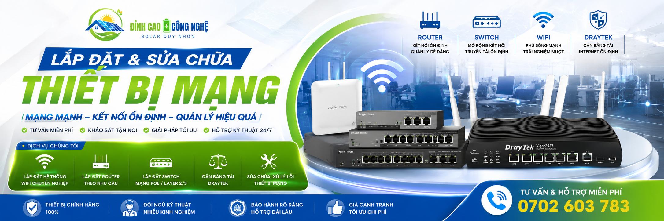 lắp đặt sửa chữa thiết bị mạng