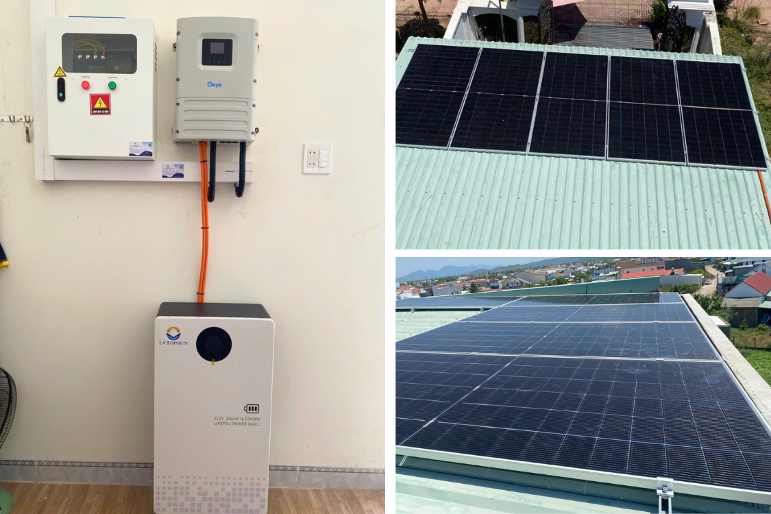 cấu hình hệ thống 6.25kwp tại sân vận động phù cát