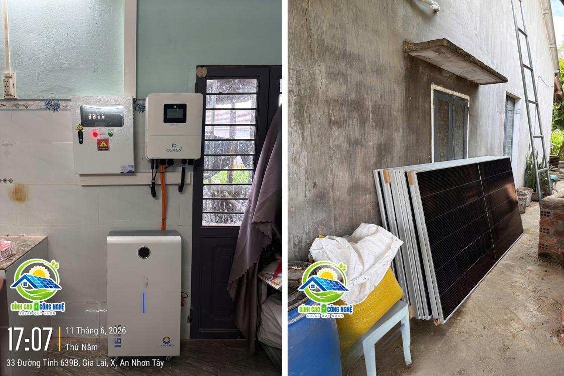 Cấu hình hệ thống dự án điện mặt trời tại Nhơn Lộc