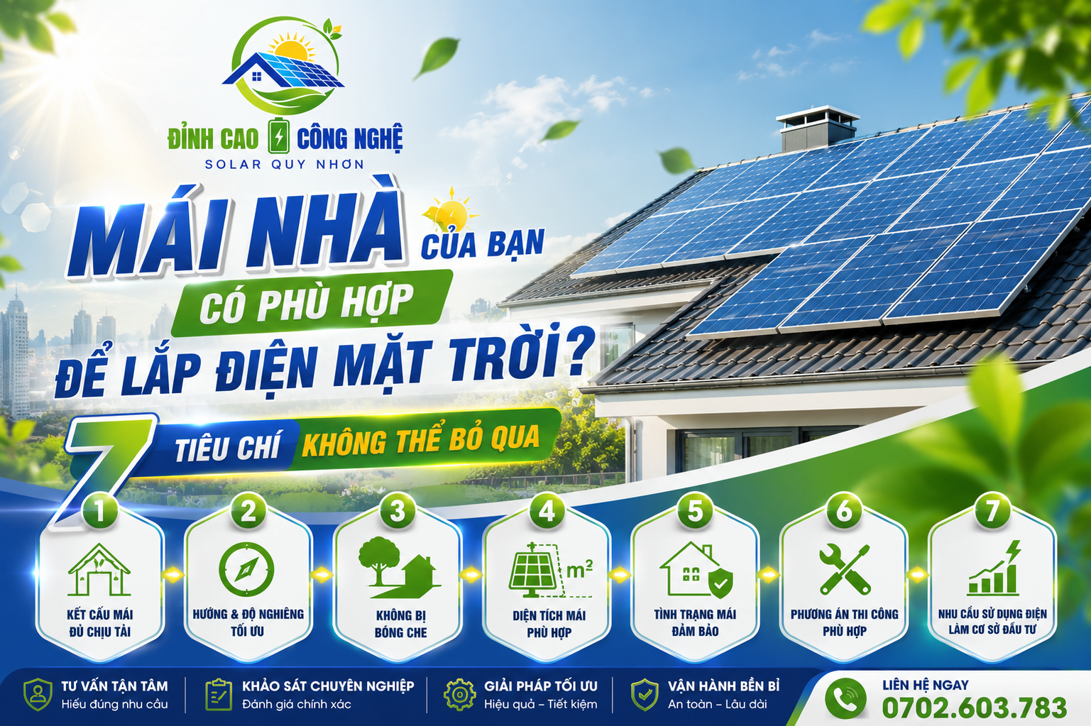 mái nhà bạn có phù hợp để lắp điện mặt trời