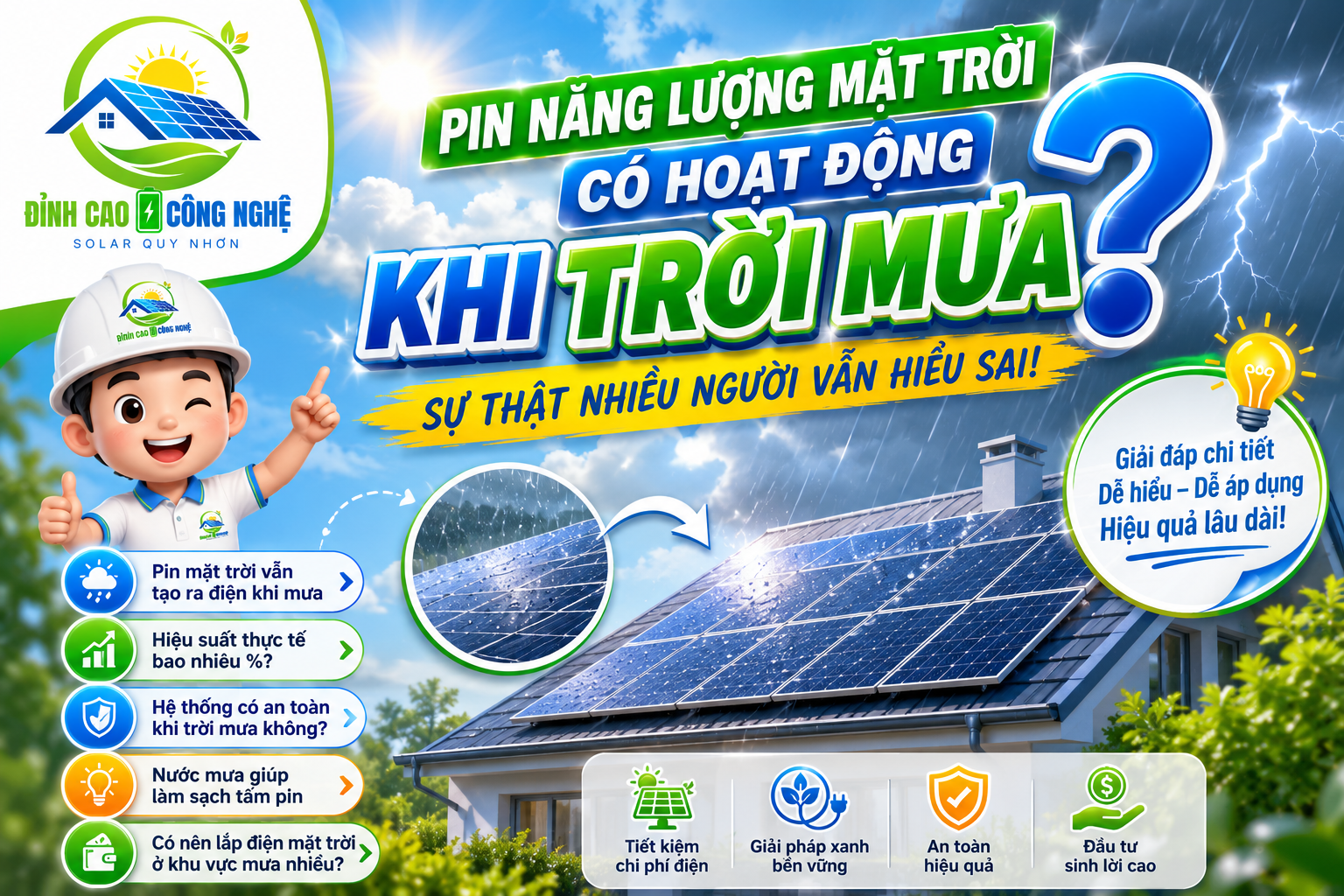 pin năng lượng trong ngày mưa có hoạt động tốt