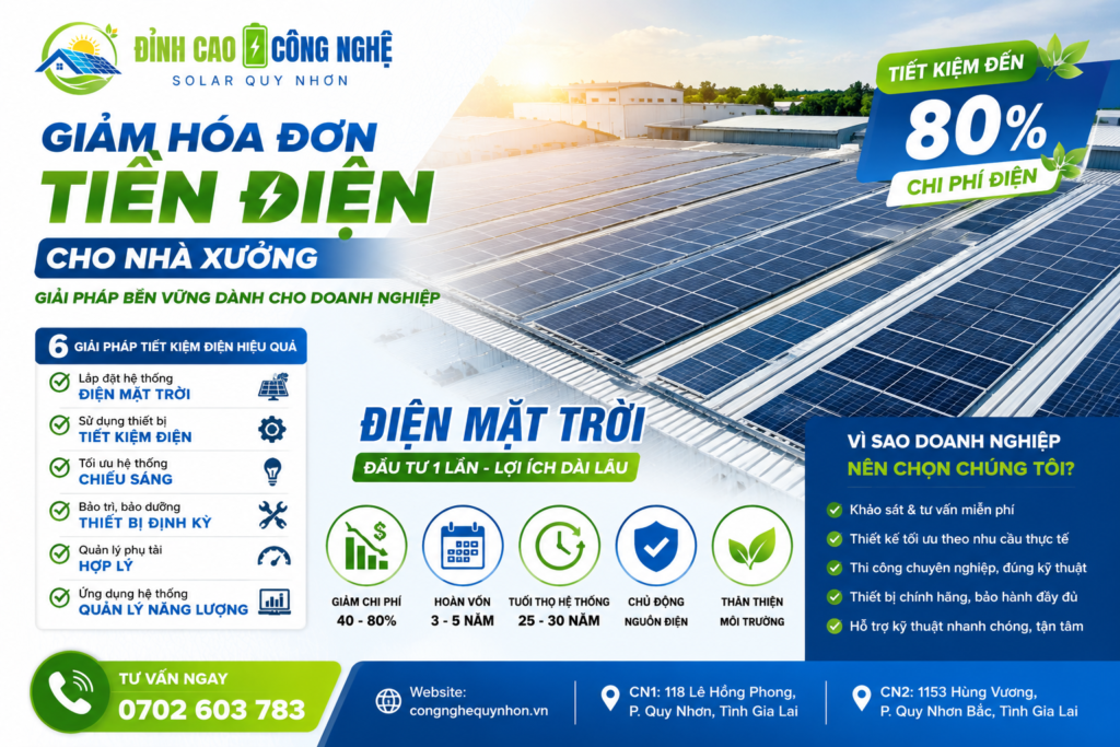 giảm hóa đơn tiền điện cho nhà xưởng bằng cách nào