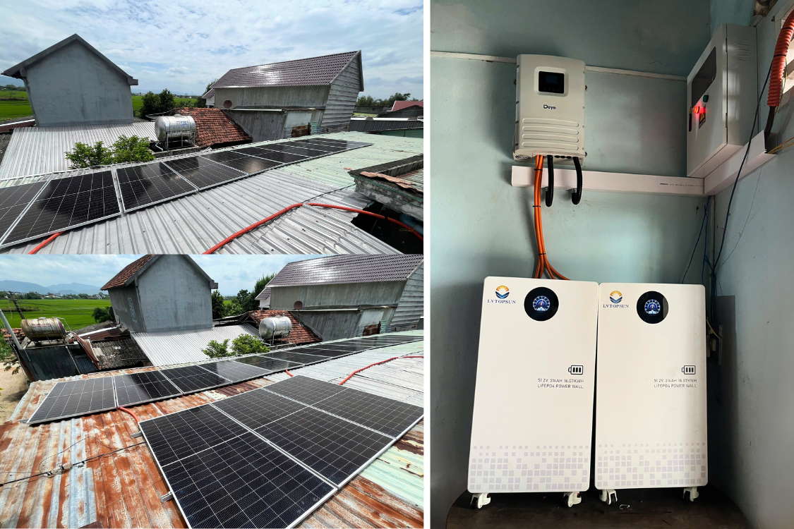 cấu hình hệ thống điện mặt trời 9.7kwp tại An Nhơn