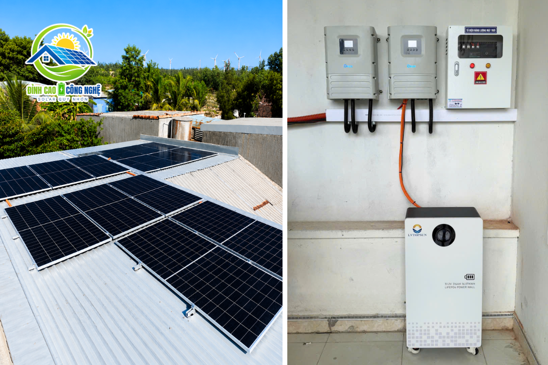 cấu hình hệ thống điện mặt trời 9.7kwp cho cơ sở tôm đất cát tiến