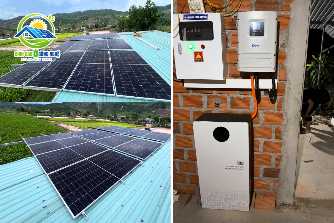cấu hình hệ thống điện năng lượng 7.32kwp tại long mỹ