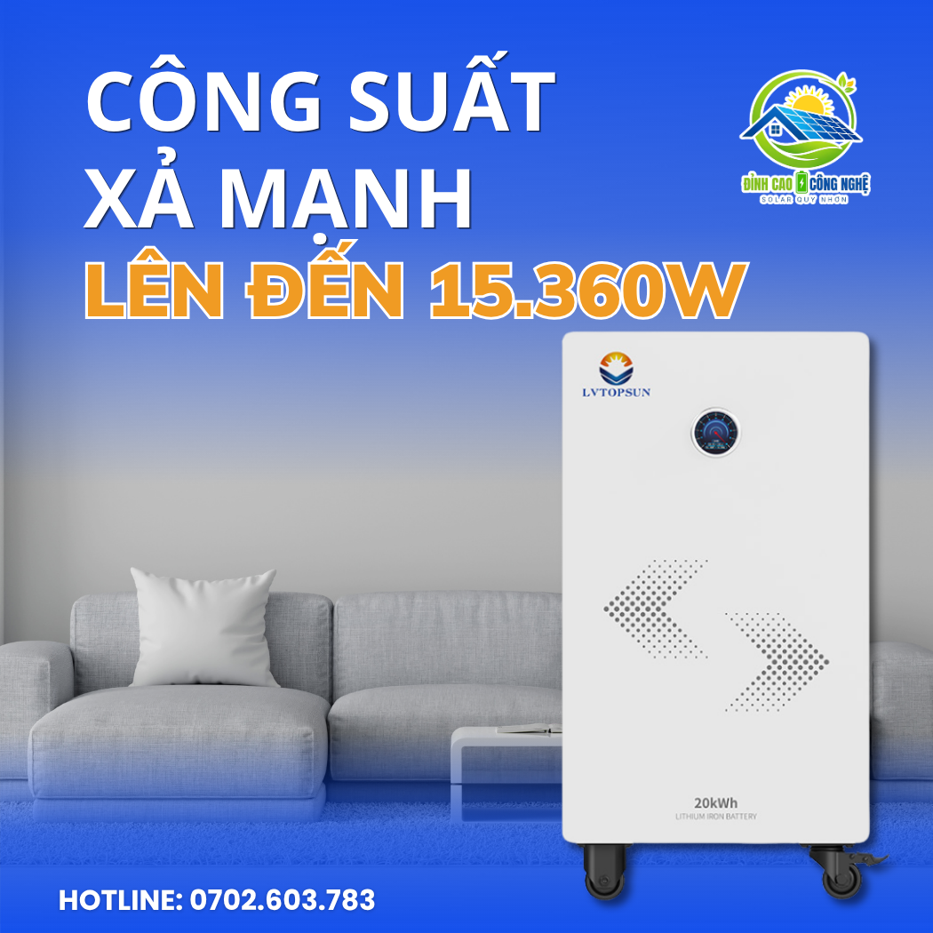 Công suất xả mạnh lên đến 15.360W