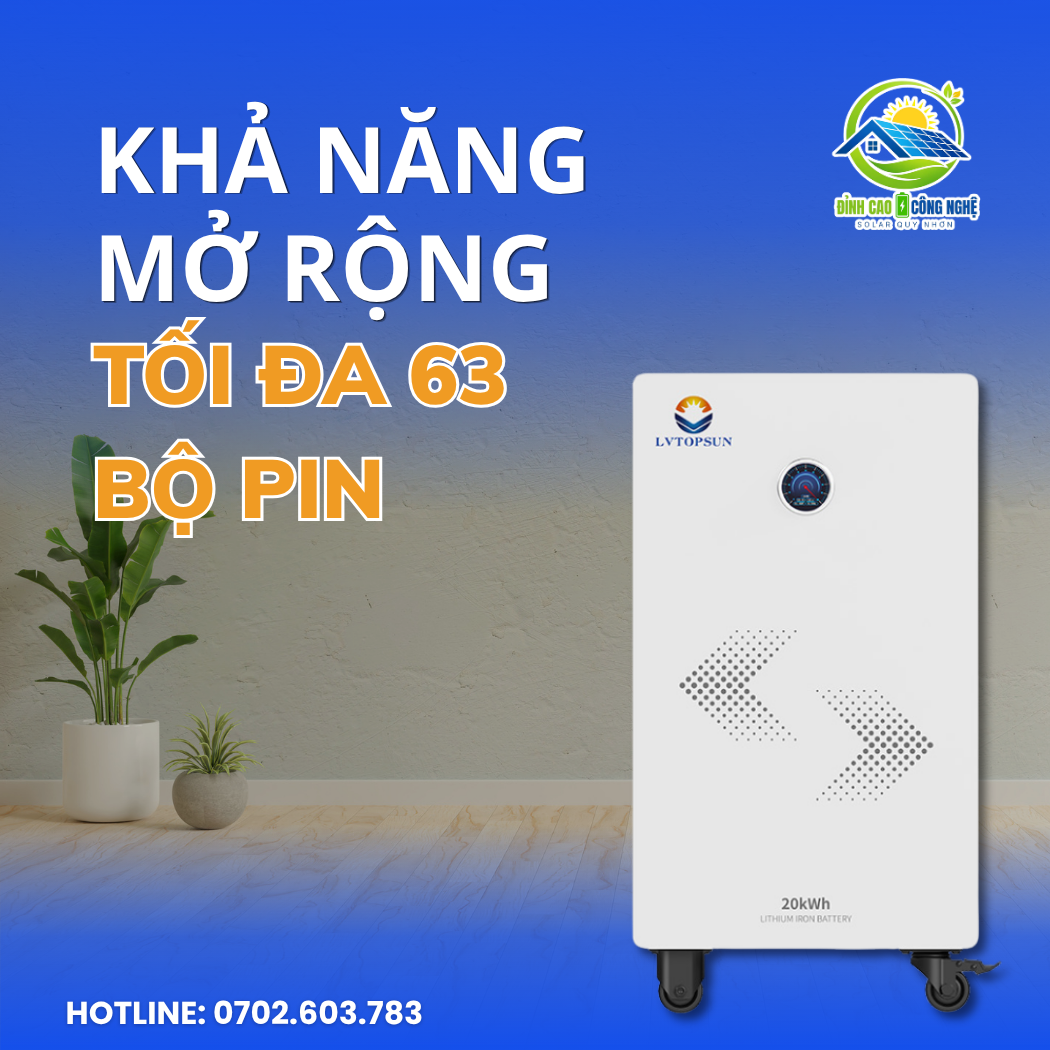 Khả năng mở rộng vượt trội tối đa 63 bộ pin