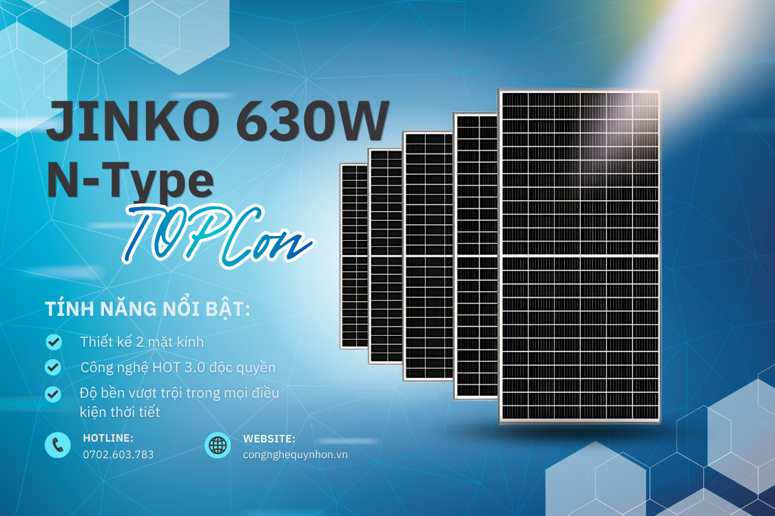 tấm pin năng lượng mặt trời thế hệ mới Jinko 630W