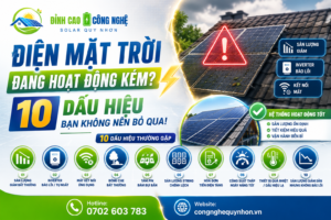 điện mặt trời đang hoạt động kém, 10 dấu hiệu nhận biết