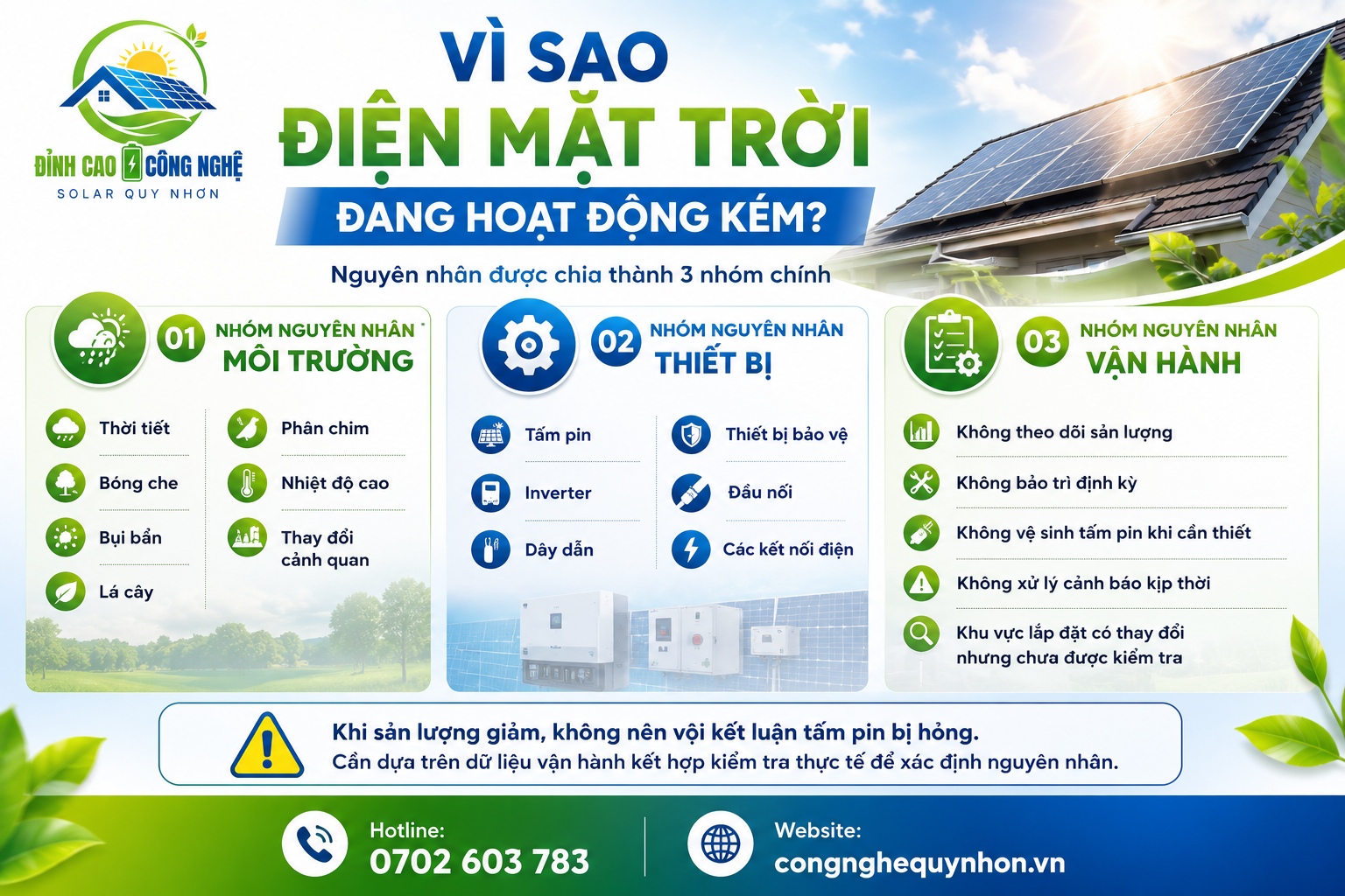 3 nguyên nhân điện mặt trời đang hoạt động kém