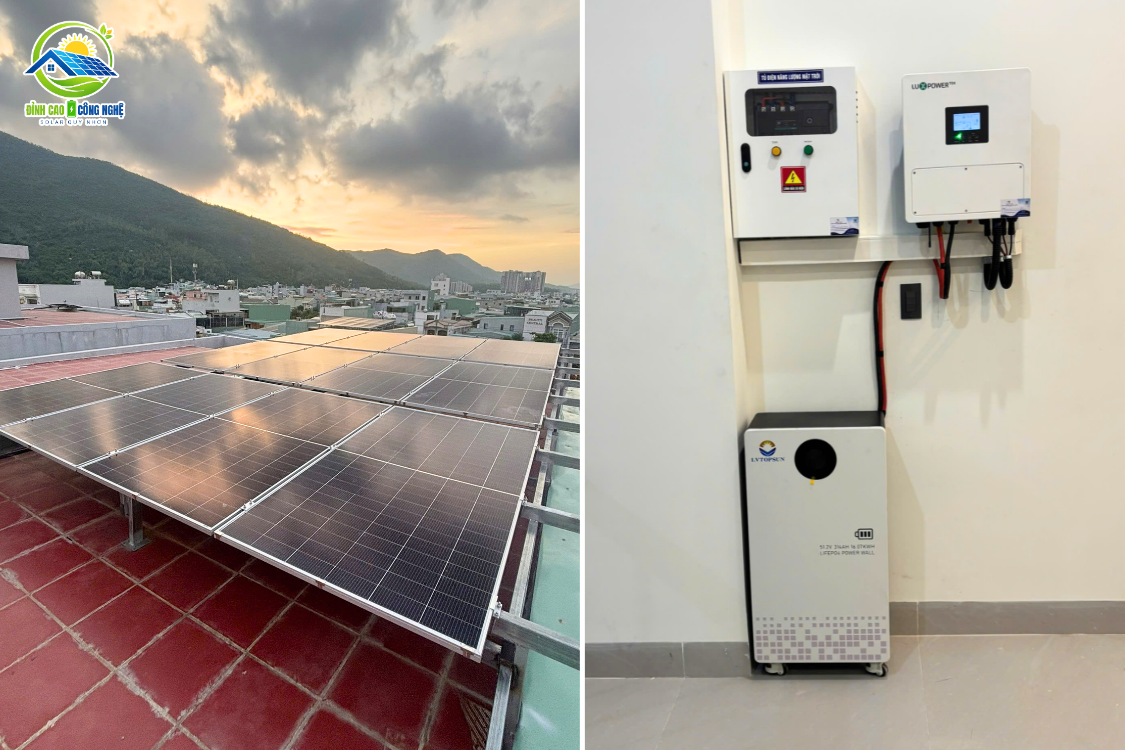 cấu hình điện mặt trời 7.32kwp tại đường song mây
