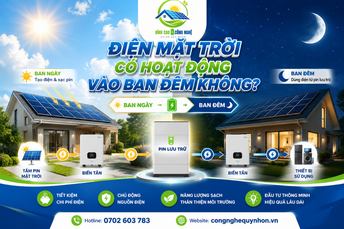 điện mặt trời có hoạt động vào ban đêm