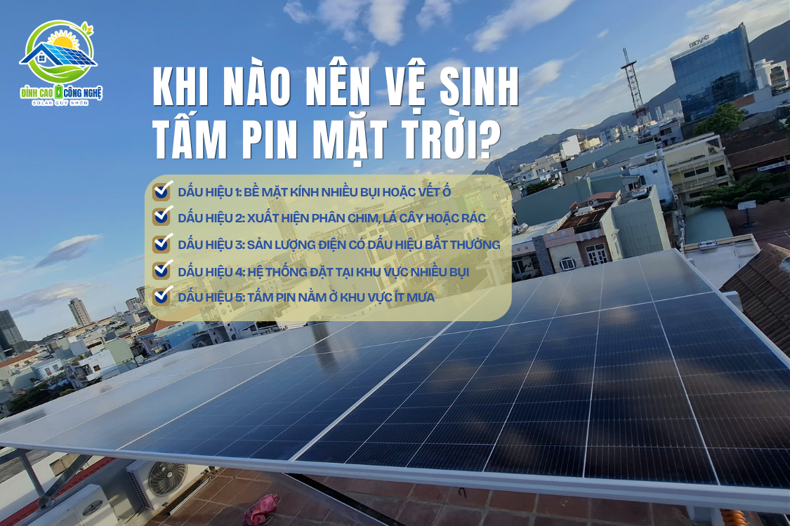 khi nào nên vệ sinh tấm pin mặt trời