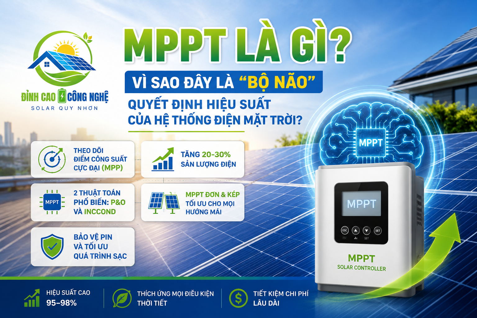 mppt là gì, vai trò của mppt trong hệ thống điện mặt trời