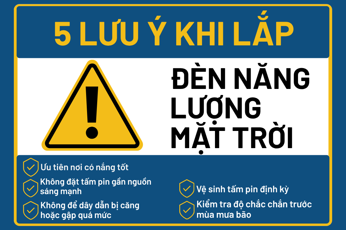5 lưu ý khi lắp đèn năng lượng mặt trời