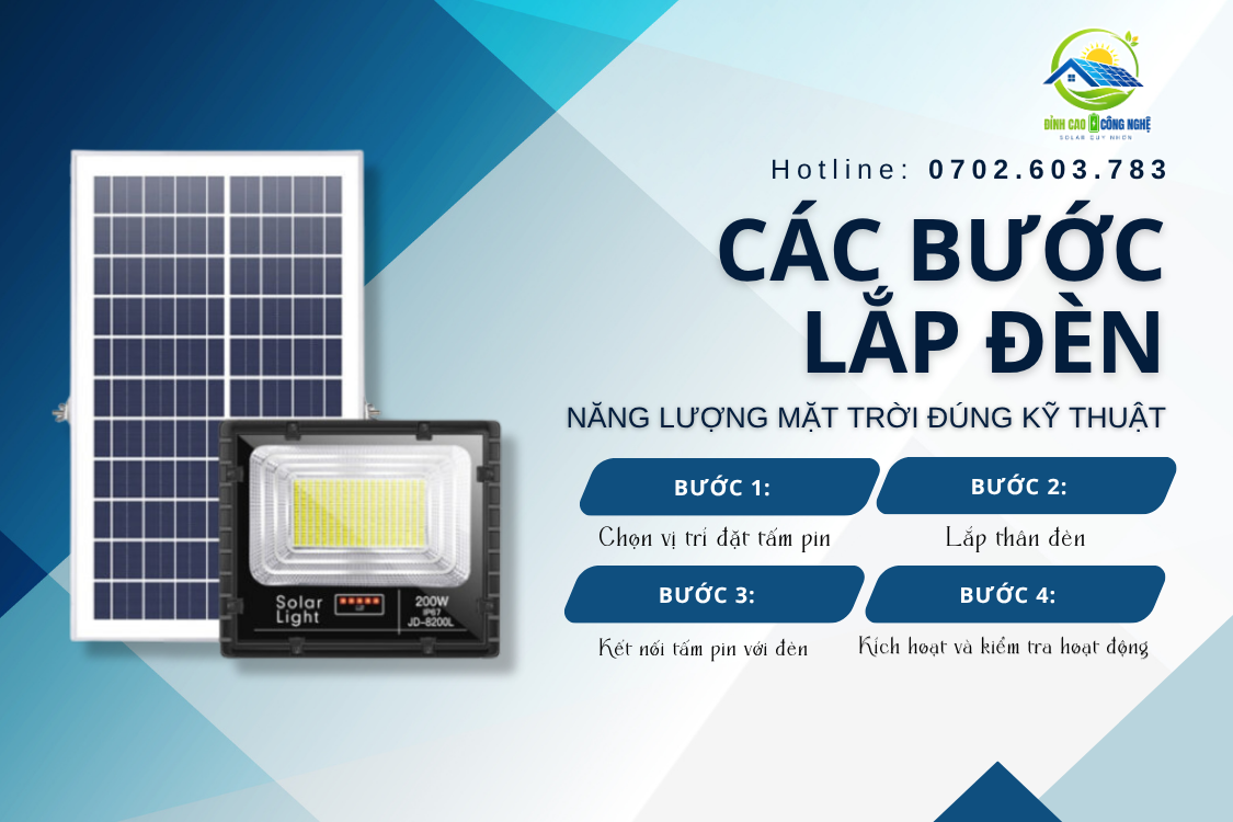 các bước lắp đèn năng lượng mặt trời đúng kỹ thuật