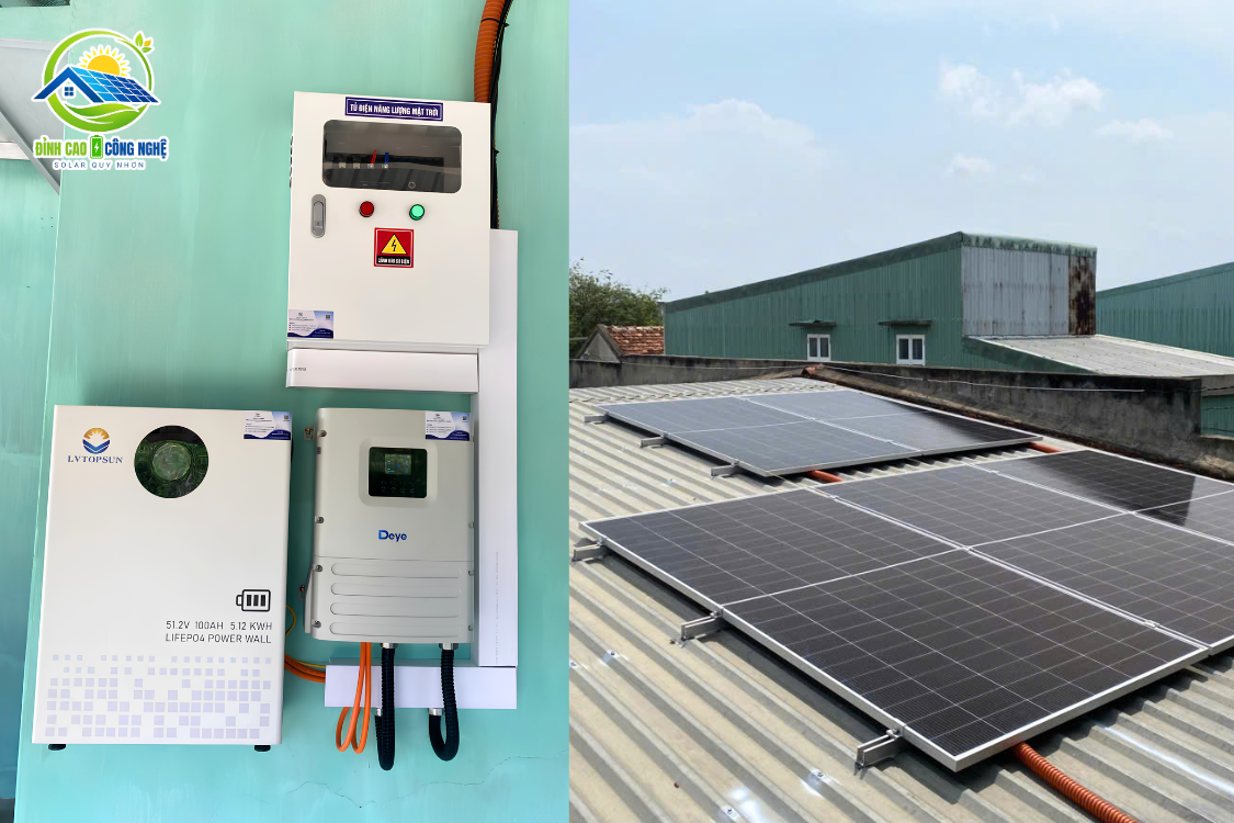 cấu hình hệ thống điện mặt trời 3.05kwp tại tuy phước
