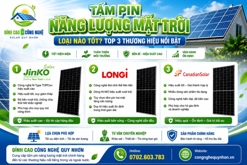 tấm pin năng lượng mặt trời loại nào tốt
