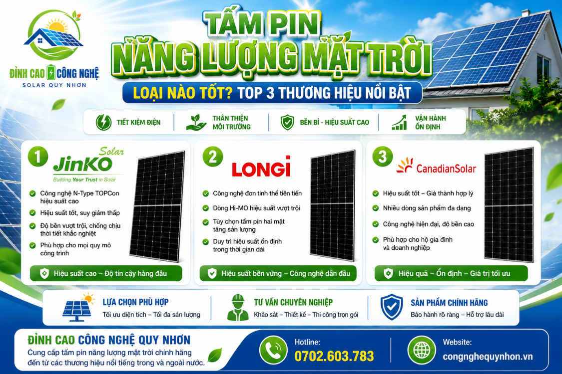 tấm pin năng lượng mặt trời loại nào tốt