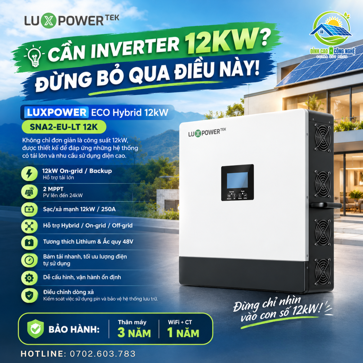 Inverter Hybrid LuxPower ECO 12kW SNA2-EU-LT 12K
